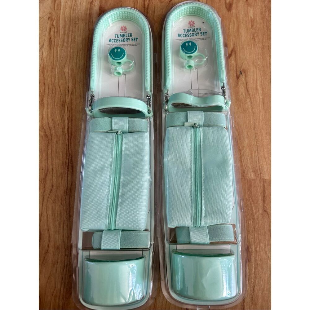 Tumbler accessory set fits 40 FL oz green color